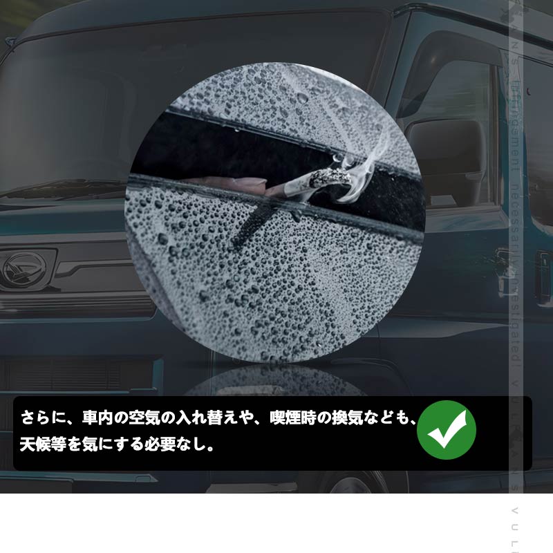 アトレー/ ハイゼットカーゴ S700V S710V ドアバイザー 2PCS サイドバイザー サイドドアバイザー 雨天時の窓開けも快適 換気 車用 外装 パーツ カスタム