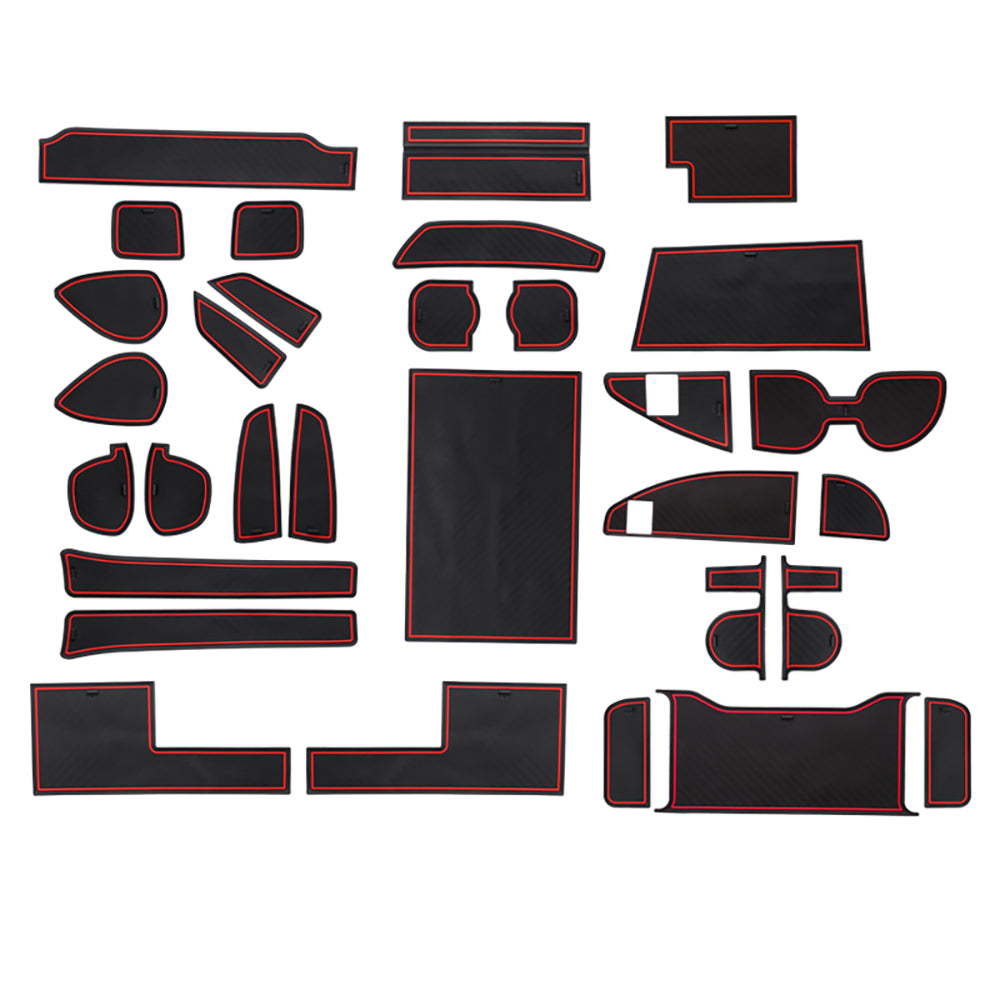 ALPHARD40系 VELLFIRE40系 ドアポケットマット レッド 31枚セット ラバーマット 滑り止め 取説付 インテリア 水洗いOK 内装 パーツ ノンスリップマット