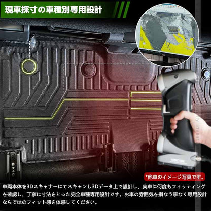 N-BOX JF1 JF2 リアシートスライドあり車用 3Dフロアマット キズや汚れ防止 4枚 TPE材質 立体 カーマット ズレ防止 内装 カスタム パーツ アクセサリー NBOX
