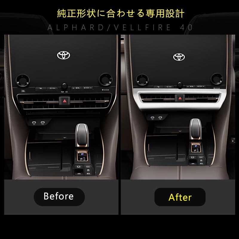 アルファード 40系 ヴェルファイア センターエアコン吹き出し口パネル ガーニッシュ サテンシルバー インパネ 内装 パーツ アクセサリー カスタム 用品