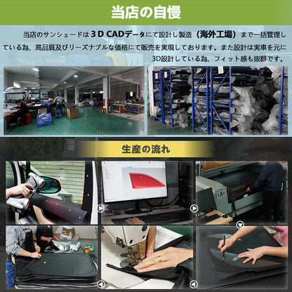 ハイエース200系 標準ボディー スーパーGL用 クイックサンシェード 折り畳み式 日除け 断熱 遮熱 遮光率99% 車中泊 盗難防止 目隠し アウトドア 内装 パーツ