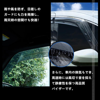 アルファード ヴェルファイア 40系 ドアバイザー モール付き 4PCS サイドドアバイザー 雨天時の窓開けも快適 換気 車用 外装 パーツ アクセサリー トヨタ
