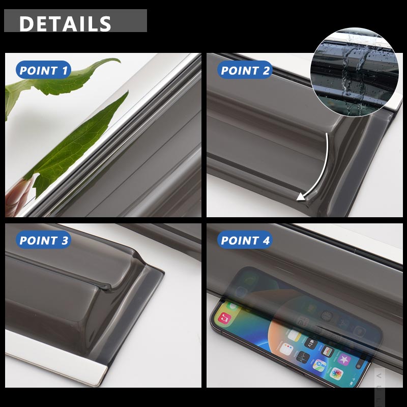 アルファード ヴェルファイア 40系 ドアバイザー モール付き 4PCS サイドドアバイザー 雨天時の窓開けも快適 換気 車用 外装 パーツ アクセサリー トヨタ