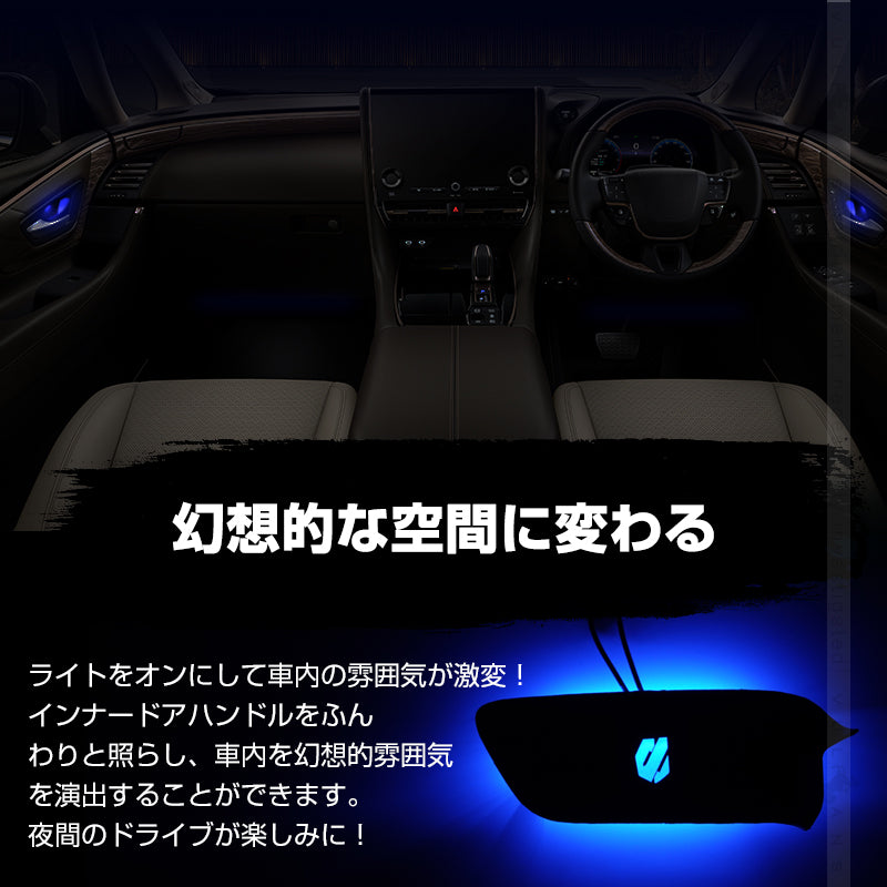 アルファード 40系 ヴェルファイア インナードアハンドルLEDイルミ 8色発光 オーロラモード 記憶機能搭載 ドアハンドルイルミ 内装 電装 パーツ トヨタ