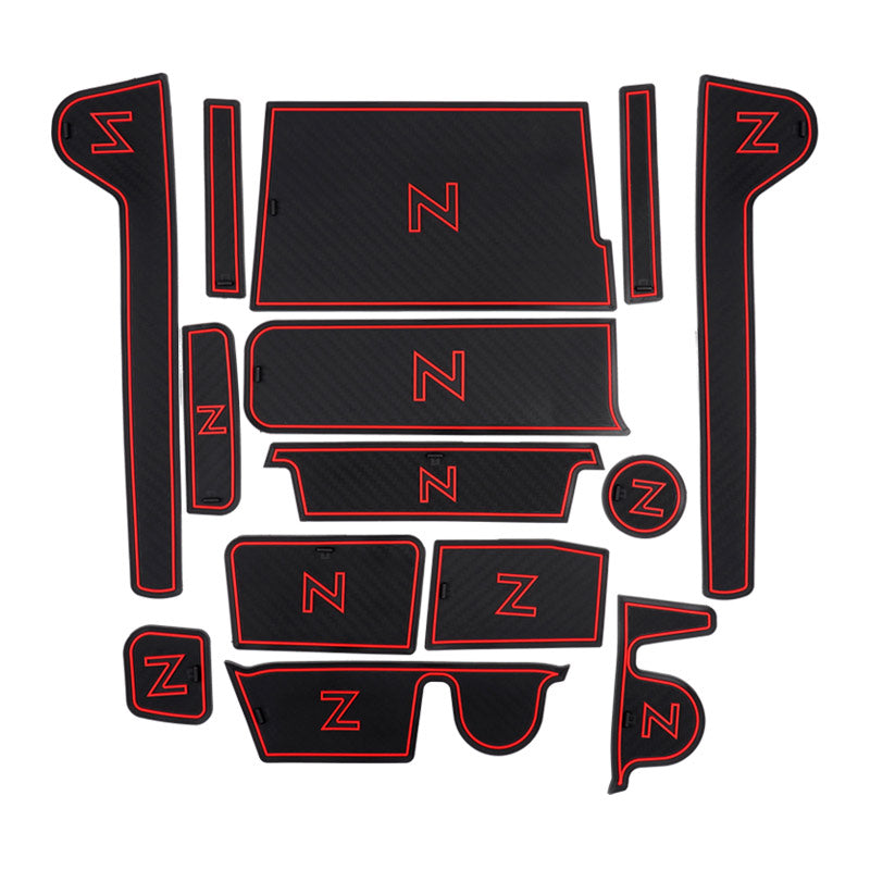 N-BOX JF5 JF6 カスタム ドアポケットマット ホワイト ブラック ブルー レッド 14枚 ラバーマット 滑り止めマット インテリアマット 内装 パーツ キズ防止