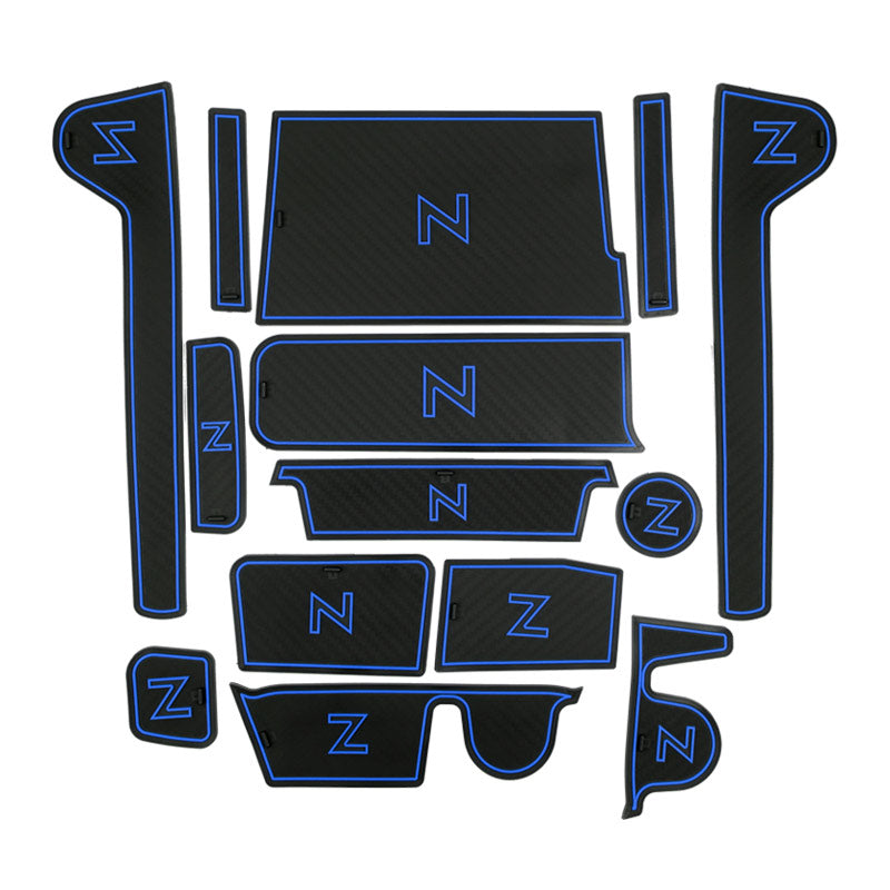 N-BOX JF5 JF6 カスタム ドアポケットマット ホワイト ブラック ブルー レッド 14枚 ラバーマット 滑り止めマット インテリアマット 内装 パーツ キズ防止