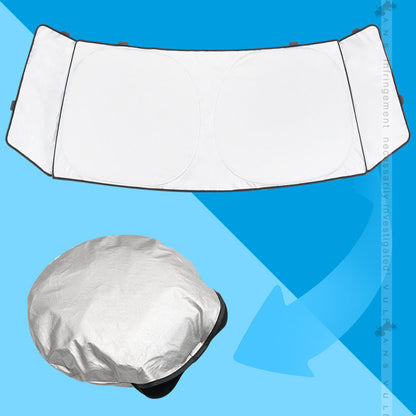 三角窓までカバーできる N-BOX JF5 JF6 ワンタッチ フロントシェード フロントサンシェード 日除け 断熱 サンシェード 紫外線対策 収納袋付 パーツ内装