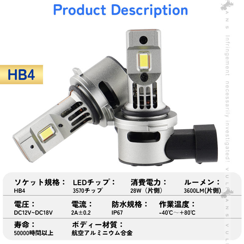 LEDヘッドライト H1/H4 H/L/H7/HB3/HB4から選べる 瞬間起動 高輝度 過電圧・定電流回路 銅基板 航空アルミ合金 LEDフォグランプ LEDバルブ 7200LM 防水 IP67