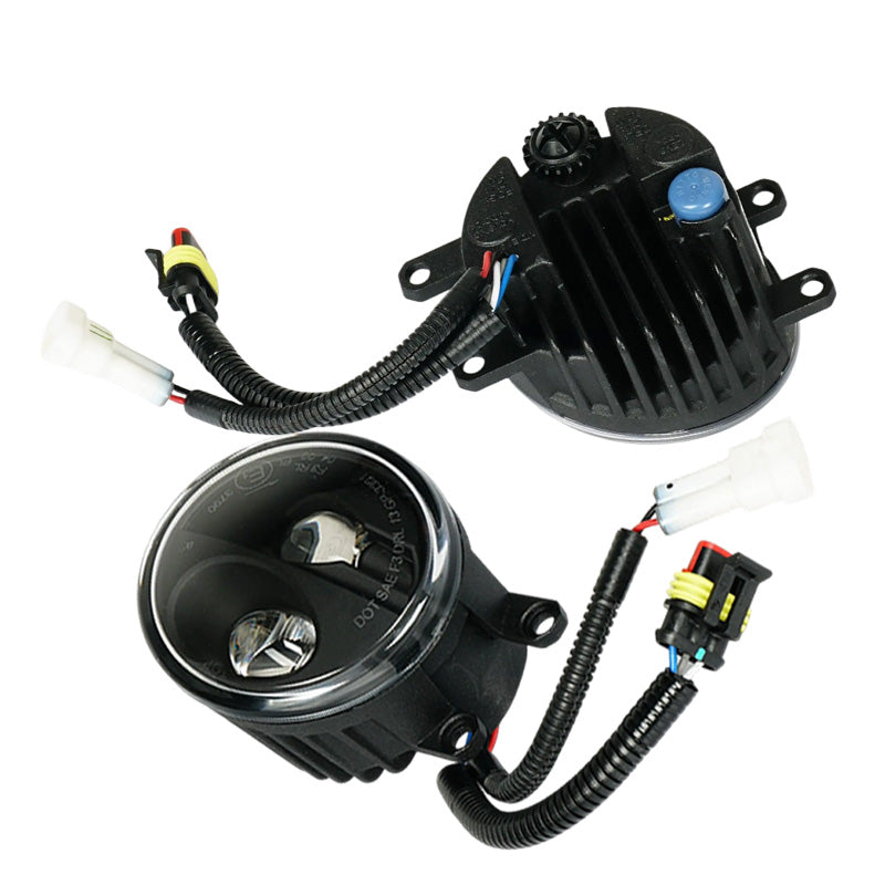 トヨタ純正交換 LEDディライト&フォグランプ プラックレン ズ ポジションランプとデイライト機能搭載 光軸調整機能付き LEDフォグランプ eマーク タイワン製