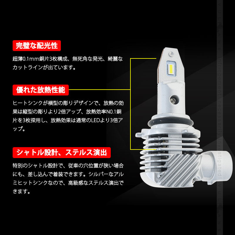 HB3/HB4 LEDバルブ ヘッドライト ハイビーム 爆光 車検対応 車用 汎用 ハロゲンサイズ 12V 6000K 25W 2000LM ホワイト 長寿命 高輝度 明るい ノイズ対策 ワンタッチ シャトル設計 2個セット 1年保証 ステップワゴン アルファード プリウス ジムニー デリカ