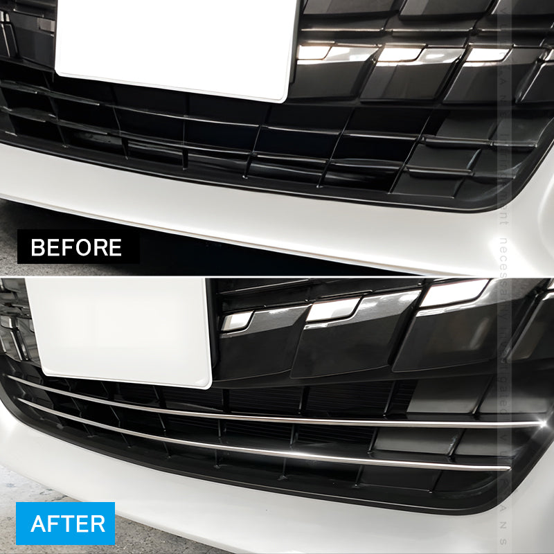 アルファード40系 バンパーグリルカバー ガーニッシュ 2PCSトリム ロアグリルカバー グリルアンダーガーニッシュ グリルトリム ステンレス鏡面仕上けドレスアップ カスタム 外装 パーツ アクセサリー