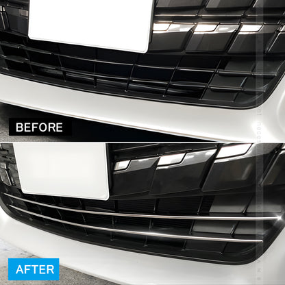 アルファード40系 バンパーグリルカバー ガーニッシュ 2PCSトリム ロアグリルカバー グリルアンダーガーニッシュ グリルトリム ステンレス鏡面仕上けドレスアップ カスタム 外装 パーツ アクセサリー