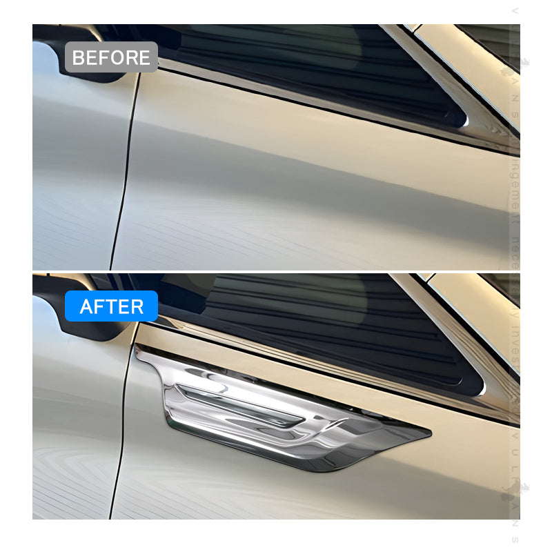 アルファード ヴェルファイア40系 フェンダーガーニッシュ シルバー+ブラック 2PCS サイドドアトリム カバー フロントドア ステンレス 鏡面仕上げ 外装 パーツ ドレスアップ カスタム アクセサリー エアロ