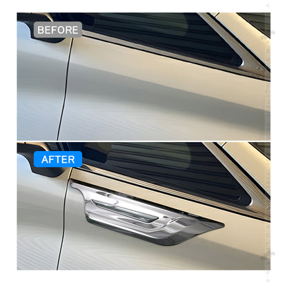 アルファード ヴェルファイア40系 フェンダーガーニッシュ シルバー+ブラック 2PCS サイドドアトリム カバー フロントドア ステンレス 鏡面仕上げ 外装 パーツ ドレスアップ カスタム アクセサリー エアロ