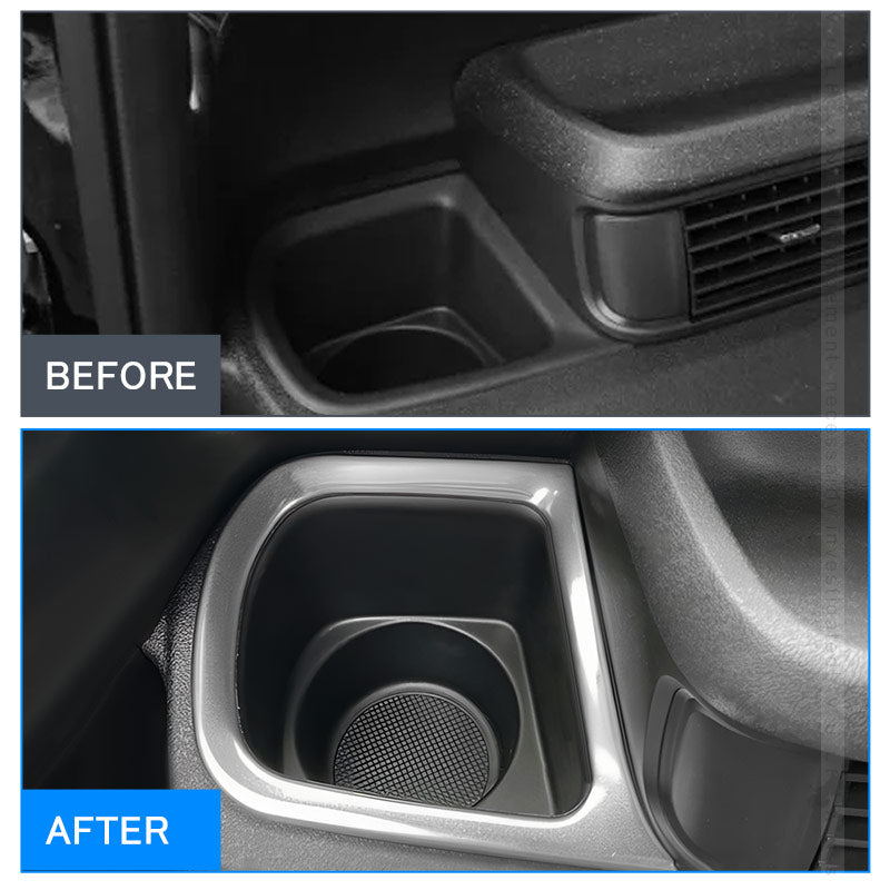 NBOX JF5 JF6 カップホルダーカバー 2PCS サテンシルバー ガーニッシュ ドリンクホルダーカバー インテリアパネル ドレスアップ 内装 カスタム パーツ アクセサリー