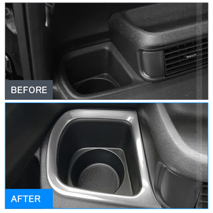 NBOX JF5 JF6 カップホルダーカバー 2PCS サテンシルバー ガーニッシュ ドリンクホルダーカバー インテリアパネル ドレスアップ 内装 カスタム パーツ アクセサリー