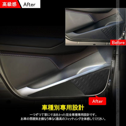 C - HR CHRドアキックガード ステンレス カーボン調 食刻加工 2PCS ドアトリムガード 内装 保護 プロテクター キズ防止 アンダーカバー エアロ chr c - hr CHR - VULCANS