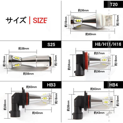 HB4/9006 LEDバルブ LEDフォグランプ 片側45W 爆光 LEDフォグ 2個 驚愕の明るさ ホワイト EPISTAR 汎用 カー パーツ エアロ LED関係 外装 - VULCANS