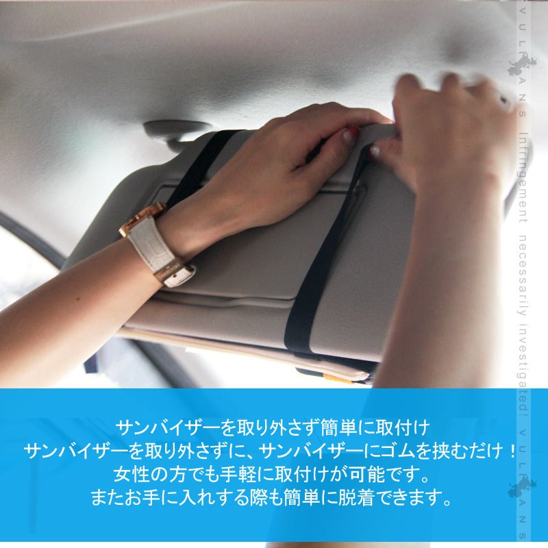 車用 サンバイザー 収納カバー 多機能 ７ポケット付 汎用品 小物収納 ネイビー バイザー ボールペン サングラス スマホ iphone 車載 カー用品 内装 - VULCANS