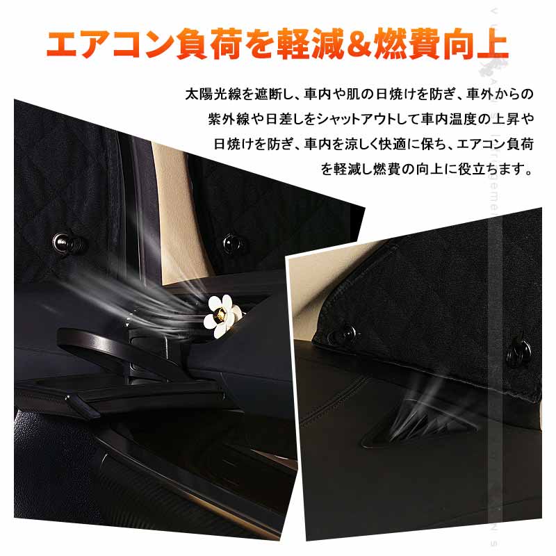 新型ジムニー JB64W/JB74W サンシェード ブラックメッシュ 5層構造 1台分 6点set 車中泊 燃費向上 アウトドア キャンプ 紫外線 車 日よけ エアコン JIMNY - VULCANS
