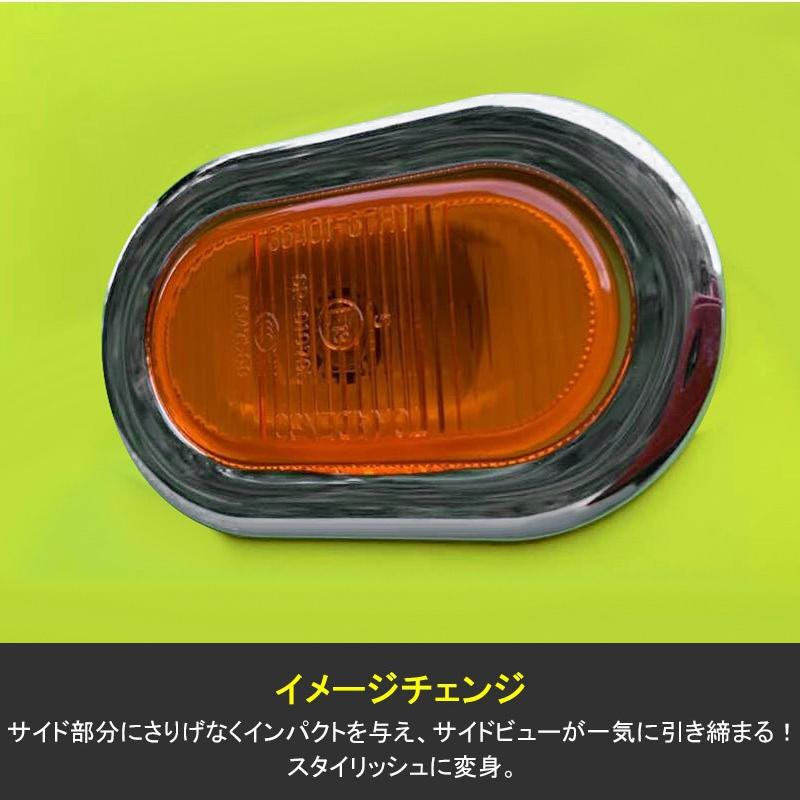 新型ジムニー JB64W/JB74W サイドマーカーカバー Bタイプ 2PCS メッキ仕上げ ガーニッシュ インテリアパネル 外装 カスタム パーツ アクセサリー JIMNY - VULCANS