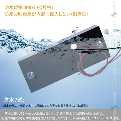トラック＆軽自動車兼用 LEDサイドマーカー+路肩灯 長方形面発光 レッド 2個セット マーカーランプ 12V 24V車用 トラックマーカー 28連 サイドマーカー 外装 - VULCANS