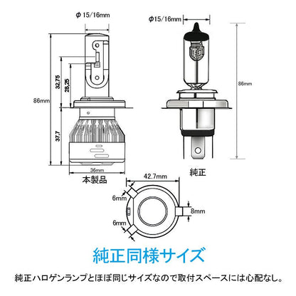 LEDヘッドライト 2色切り替え H4 Hi/Lo 360度光軸調整可 DC9V～36V IP65 2個 6000LM 瞬間起動 冷却ファン搭載 アルミ合金 SS30 LEDフォグランプ 取付簡単 電装 - VULCANS