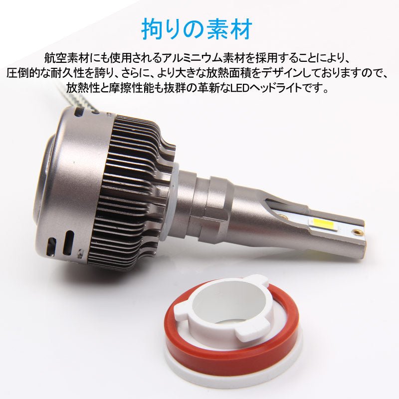 LEDヘッドライト 3色発光 H8 /H11/H16JP兼用 360度光軸調整可 DC9V～36V 2個 6000LM IP65 瞬間起動 冷却ファン搭載 アルミ合金 SS30 LEDフォグランプ 取付簡単 - VULCANS
