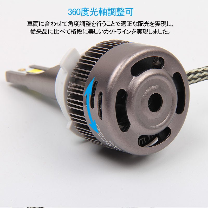 LEDヘッドライト 3色発光 HB4/9006 360度光軸調整可 2個set DC9V～36V 6000LM 瞬間起動 冷却ファン搭載 アルミ合金 SS30 LEDフォグランプ 取付簡単 電装品 - VULCANS