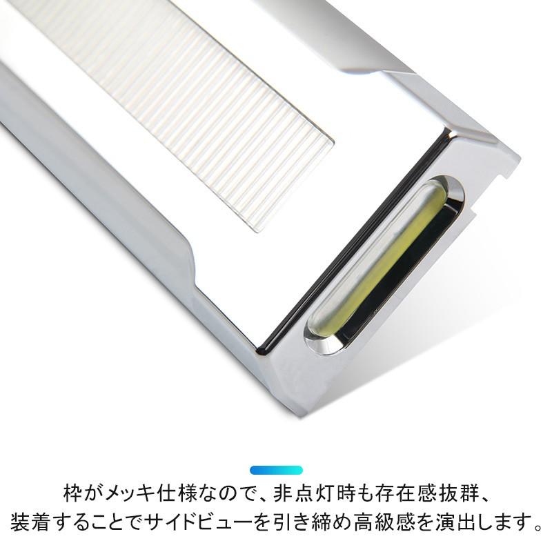 汎用 バックランプ＆ウインカー付き LEDサイドマーカー 3WAY アイスブルー フロントフェンダーやバンパーに メッキ仕上げ 電装 パーツ カスタム ポジション - VULCANS