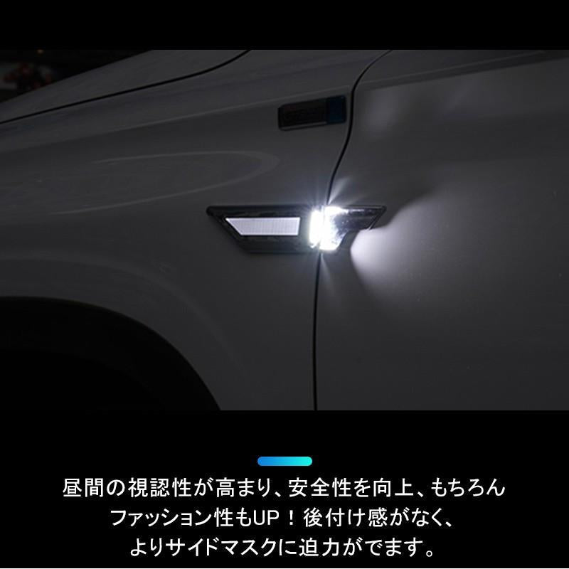 汎用 バックランプ＆ウインカー付き LEDサイドマーカー 3WAY アイスブルー フロントフェンダーやバンパーに メッキ仕上げ 電装 パーツ カスタム ポジション - VULCANS