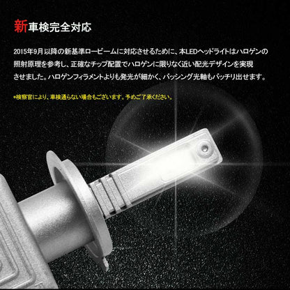 LEDヘッドライト H1 新車検対応 1年保証 次世代 オールインワン 一体型 PHILIPS製 30W×2 6000LM ワンタッチ 瞬間起動 過電圧・定電流回路 - VULCANS