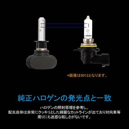 LEDヘッドライト オールインワン H1 8000LM SEOUL CSPチップ 1年保証 LEDフォグランプ 2個set DC9V~32V 6500K ワンピース 一体型 ファンレス 取付簡単 電装 - VULCANS