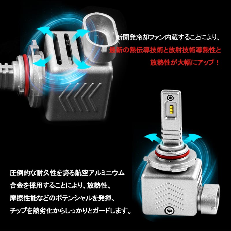 LEDヘッドライト HB3/9005 新車検対応 1年保証 次世代 オールインワン 一体型 PHILIPS製 30W×2 6000LM ワンタッチ 瞬間起動 過電圧・定電流回路 - VULCANS
