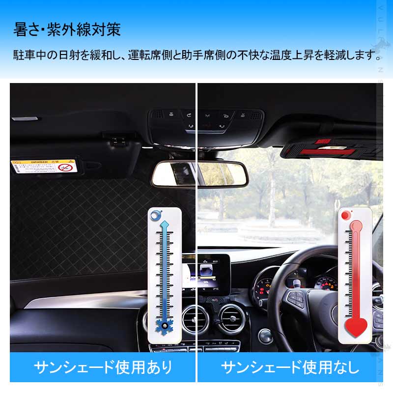 N - BOX/N - BOX カスタム JF3/JF4 フロントガラス用 サンシェード 4層構造 カーサンシェード 日よけ 紫外線対策 UVカット 収納袋付 内装 パーツ NBOX - VULCANS