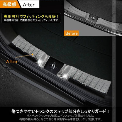 新型 NBOX N - BOX カスタム JF3 JF4 ブラックステン仕上げ リア ステップガード インナーラゲッジガード ガーニッシュ 内装 カスタム パーツ アクセサリー - VULCANS