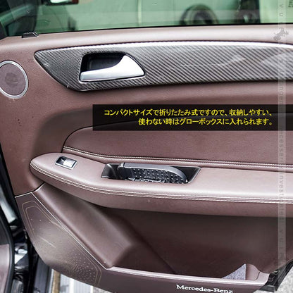 車用 補助 ドアステップ 昇降フットペダル 汎用 ブラック 安全ハンマー機能付き アルミ合金 洗車補助ステップ サイドドアペダル 折り畳み式 ベアリング パーツ - VULCANS