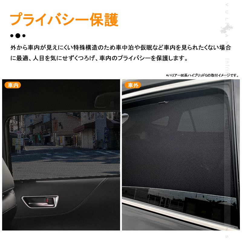 新型RAV4 50系 メッシュカーテン 日よけ 4枚セット 換気 車用 インテリア 遮光カーテン 内装品 パーツ フロントドア 車中泊 - VULCANS