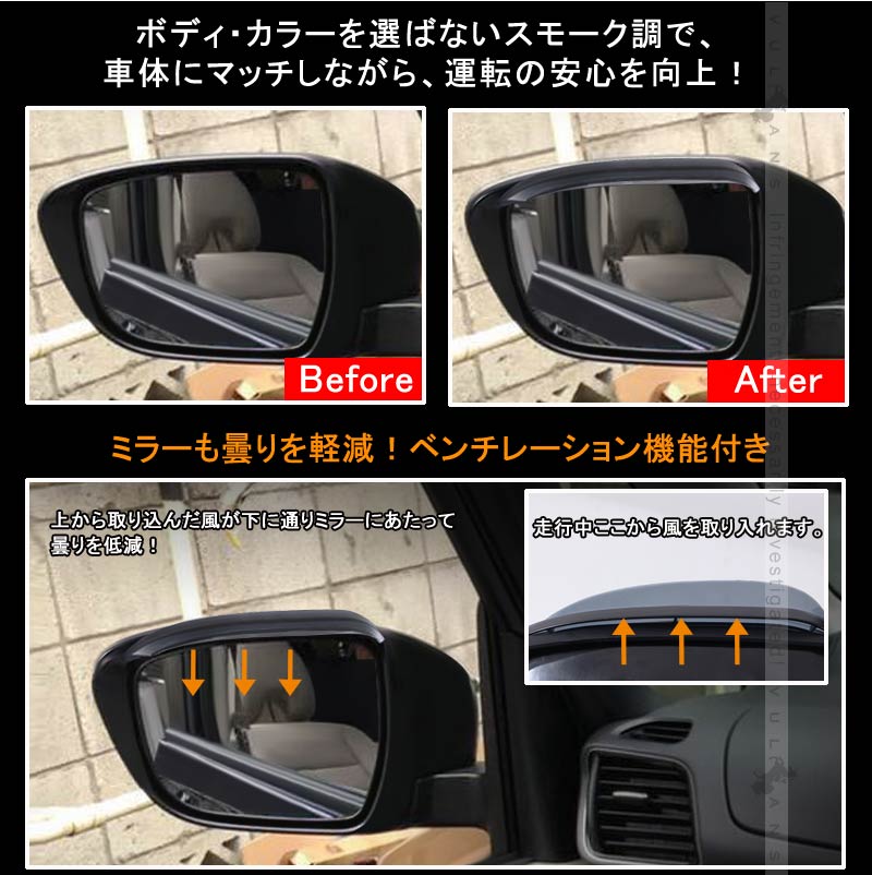 日産 SERENA セレナ C27 車種専用 エアロ ドアミラーバイザー 2P カスタム パーツ アクセサリー ドレスアップ 外装 エアロ - VULCANS
