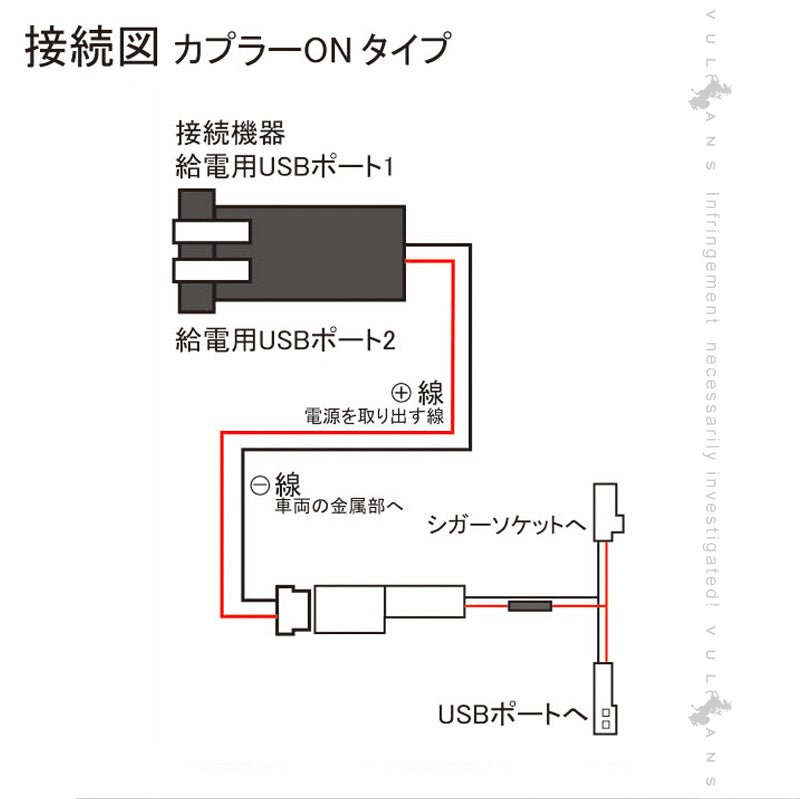 車載 増設 USB充電ポート ブルー イルミ 急速 充電USBポート カプラオン 増設電源 スマホ充電 トヨタ / ダイハツ車 汎用 C - HR アルファード30系 - VULCANS