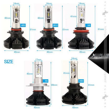 業界初 X3 PLUS LEDヘッドライト H8/H11/H16JP 新車検対応 DC9V～DC60V トラックまで対応 PHILIPS ZES ケルビン値変更可 6000LM 2個 光軸調整可 1年保証 IP67 - VULCANS